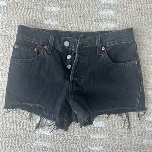 Levi’s 501 Original Black Denim Women's Shorts; size 25